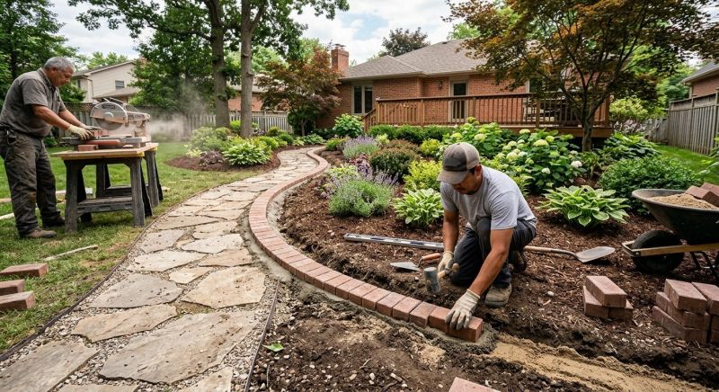 Brick Border Installation in Worcester, MA